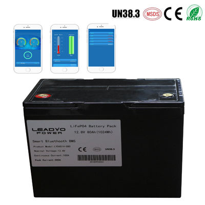 acheter Cycle profond futé de la batterie 12v 80Ah de bateau d'ion de lithium Lifepo4 Marine Batteries avec l'appli de Bluetooth fabrication en ligne