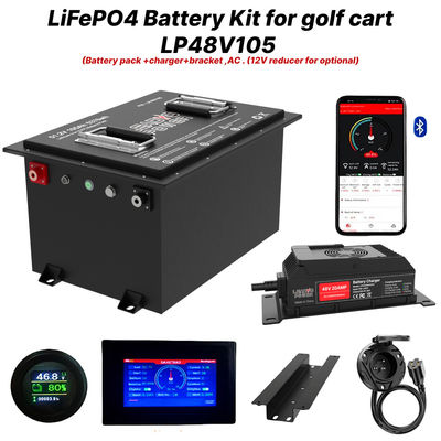acheter 48V 105Ah 51.2V LiFePO4 Kit de batterie pour chariot de golf, 250A BMS, 4000+ cycles batterie au lithium, puissance maximale de 12,8 kW fabrication en ligne