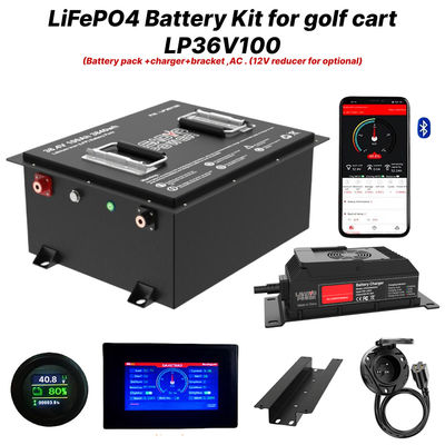 acheter 36V 100Ah 200Amp 36.8V Bluetooth LiFePO4 Kit de conversion de la batterie du panier de golf au lithium fabrication en ligne