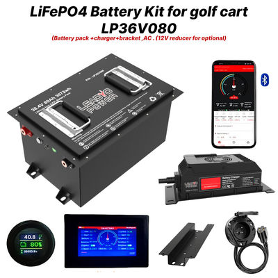 acheter 36V 80Ah 150Amp (36.8V) Bluetooth LiFePO4 Lithium Golf Cart batterie de couverture de kit fabrication en ligne
